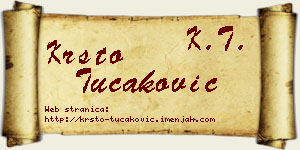 Krsto Tucaković vizit kartica